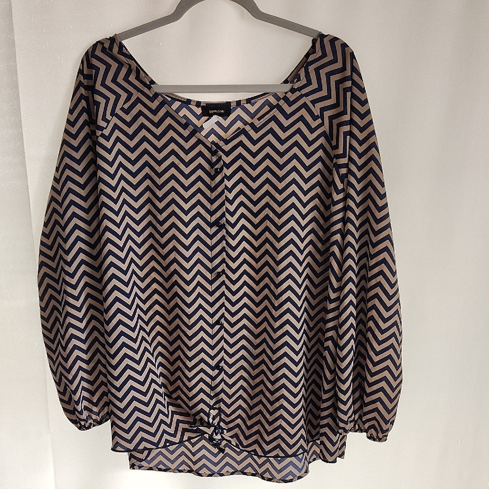 Espresso Black and White Boxy Blouse